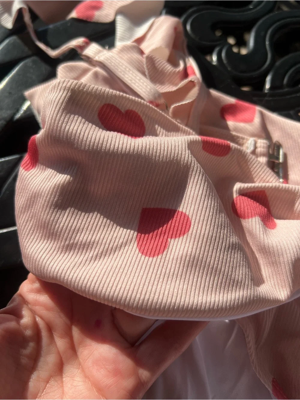 Heart-Print Ruffle high waist Bikini Set